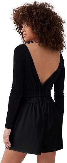 4TH & RECKLESS Women's Robyn TOP (Only Top), Rib-Knit Crop, Top Black, X-Small