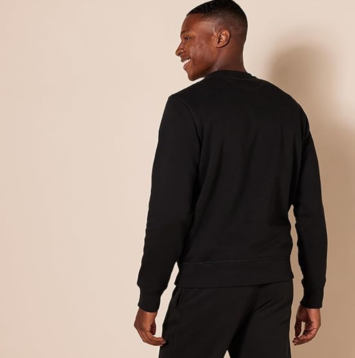 Essentials Men's Fleece Crewneck Sweatshirt (Available in Big & Tall), Black, M