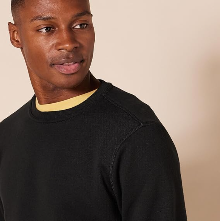 Essentials Men's Fleece Crewneck Sweatshirt (Available in Big & Tall), Black, M