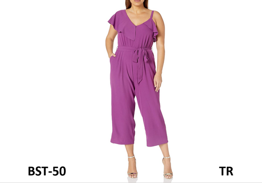 City Chic Women's Apparel Women's Plus Size Wide Legged Jumpsuit, Amethyst, 14