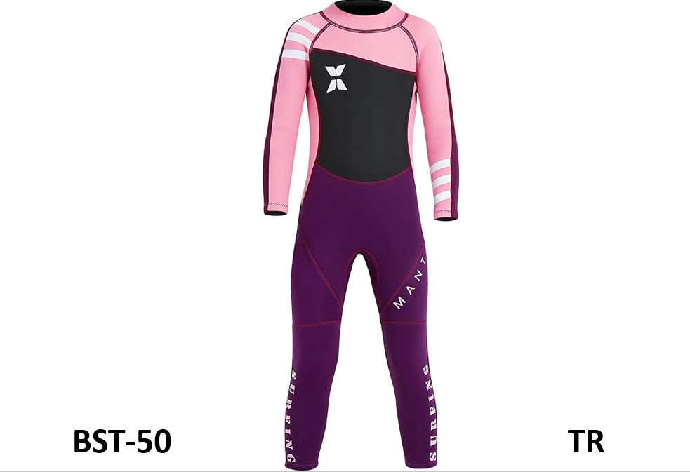 DIVE & SAIL Kids 2.5mm UV Protective Thermal Swim Suits Long Sleeve, Pink L