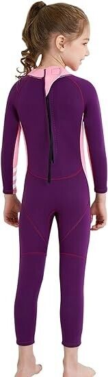 DIVE & SAIL Kids 2.5mm UV Protective Thermal Swim Suits Long Sleeve, Pink L