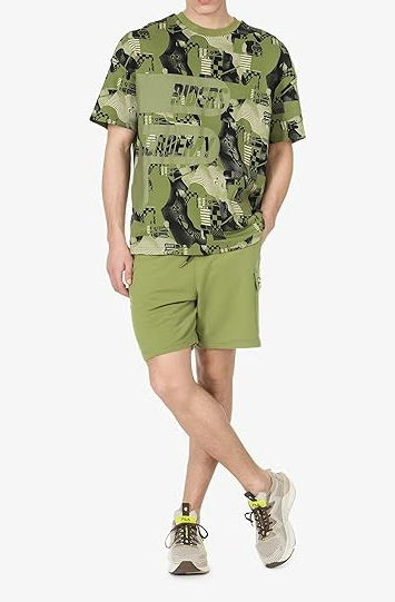 Valentino Rossi Mens Riders Academy Fila Collection Oversized T Shirt M Green