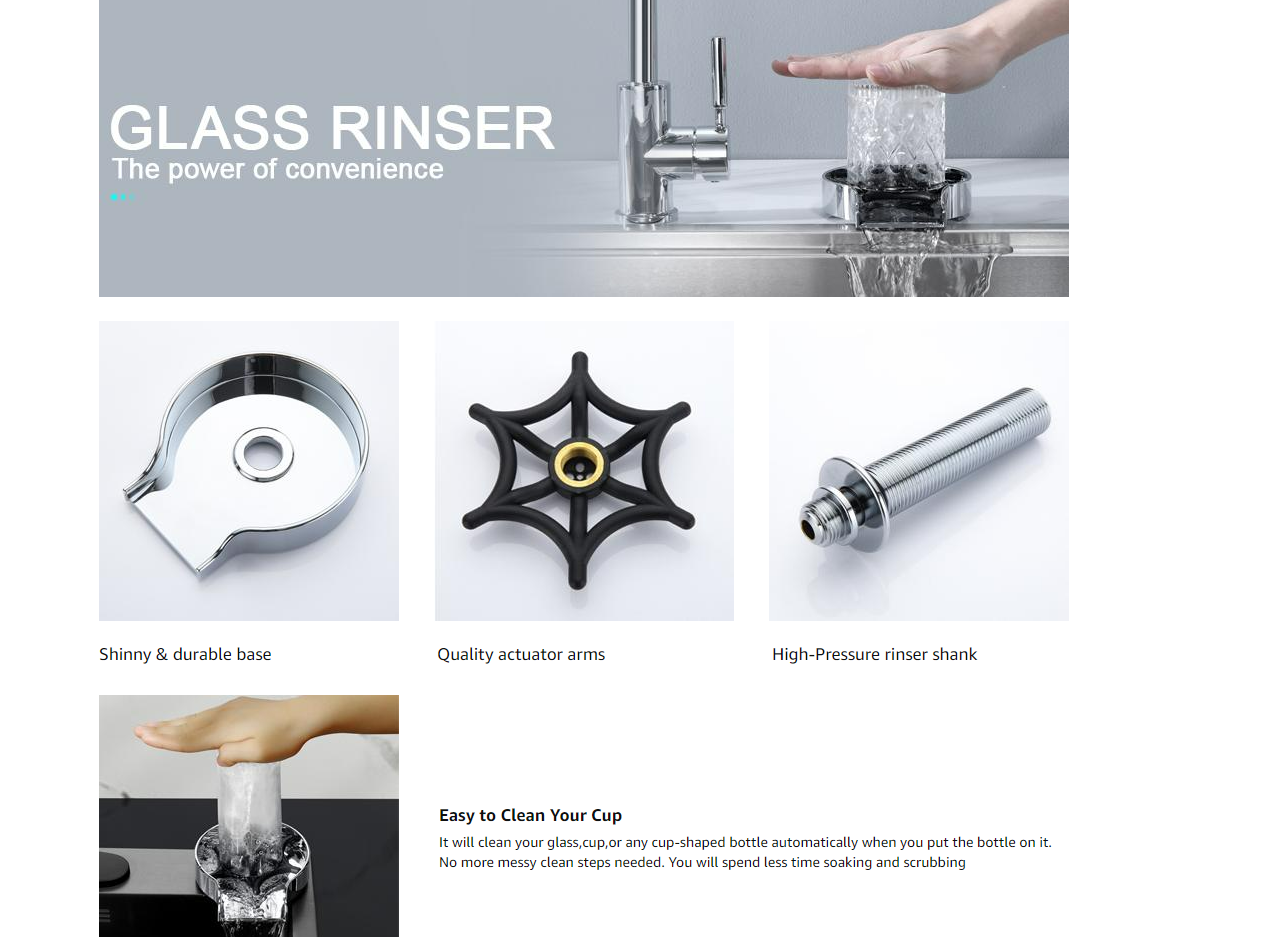 Ultimate Unicorn Automatic Glass Rinser Washer Cleaner Bar Sink Glass Cup Rinser