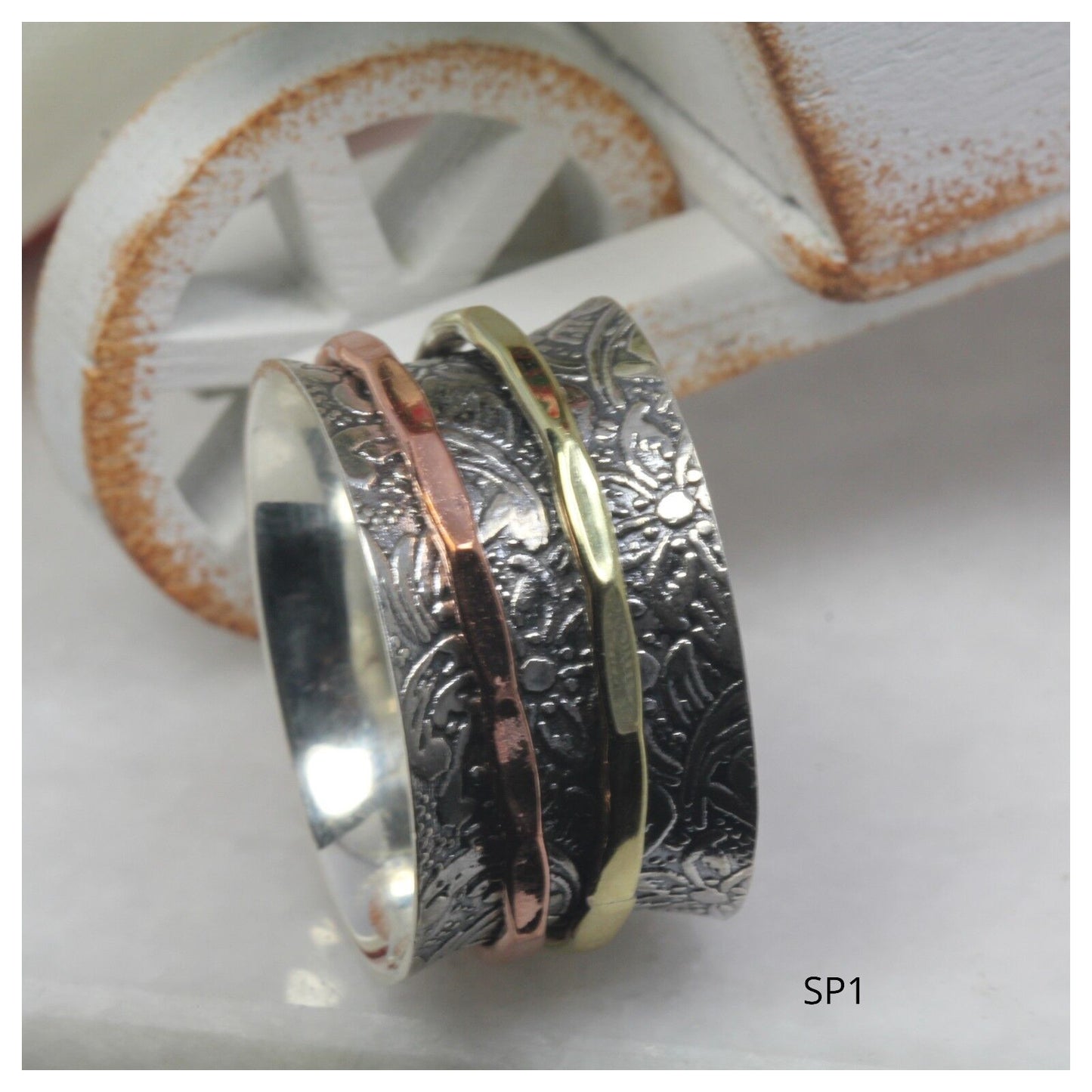 925 Sterling Silver Spinner Ring Rose Gold Spinner Ring Yellow Gold Spinner Ring