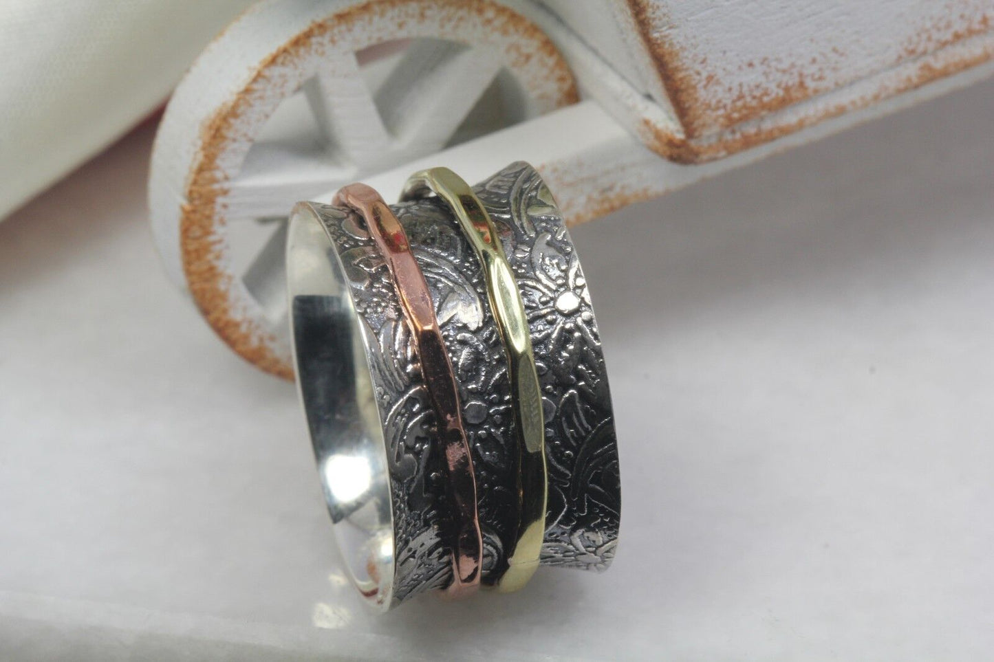 925 Sterling Silver Spinner Ring Rose Gold Spinner Ring Yellow Gold Spinner Ring