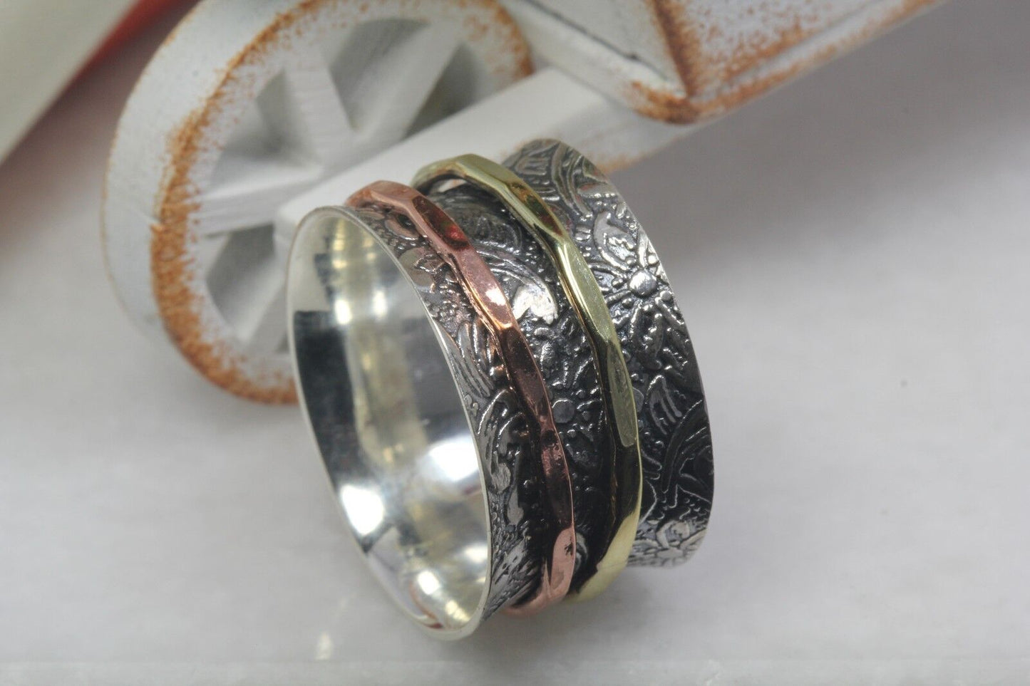 925 Sterling Silver Spinner Ring Rose Gold Spinner Ring Yellow Gold Spinner Ring