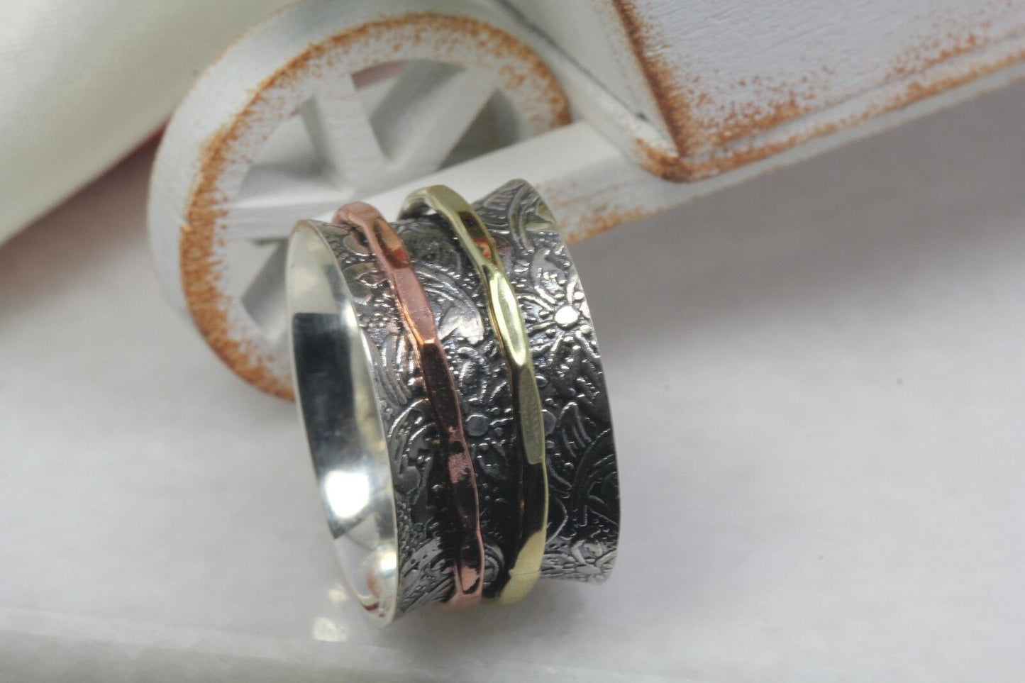 925 Sterling Silver Spinner Ring Rose Gold Spinner Ring Yellow Gold Spinner Ring