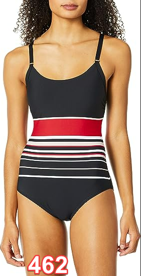 Calvin Klein Women's Standard Over The Shoulder One Piece Swimsuit, Stripe 16