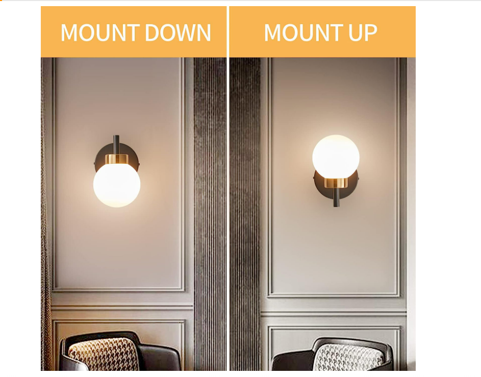 Wall Sconce Light Fixtures for Bathroom, Bedroom Living Room Hallway Set of 2