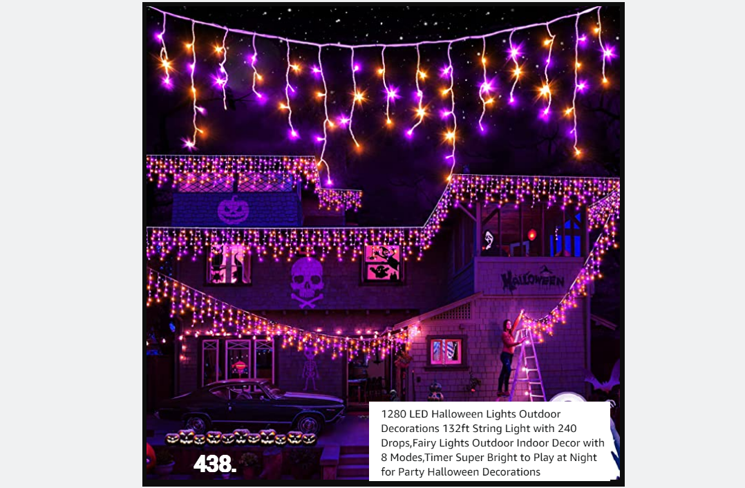 1280 LED Christmas Lights Outdoor Decorations 132ft String Light with 240 Drops