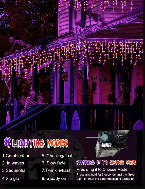 1280 LED Christmas Lights Outdoor Decorations 132ft String Light with 240 Drops