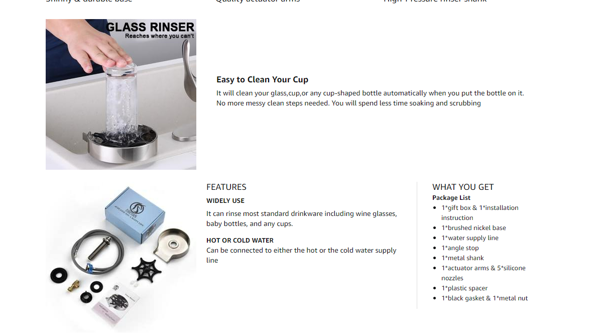 Ultimate Unicorn Automatic Glass Rinser Washer Cleaner Bar Sink Glass Cup Rinser