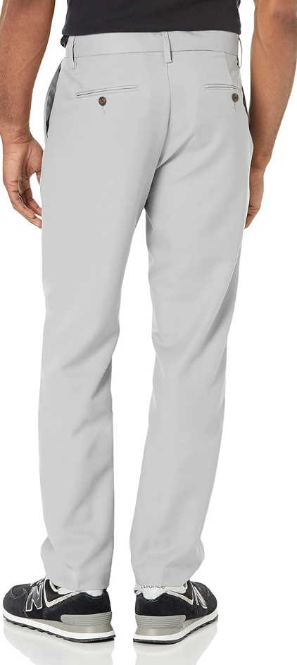 Amazon Essentials Men's Slim-Fit Flat-Front Dress Pant Light Grey 32WX28L