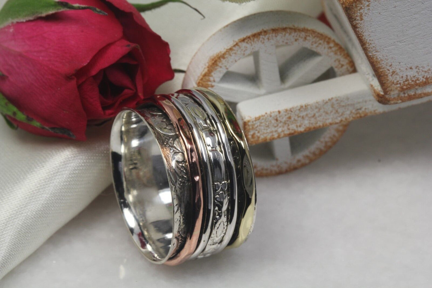 925 Sterling Silver Spinner Ring Rose Gold Spinner Ring Yellow Gold Spinner Ring