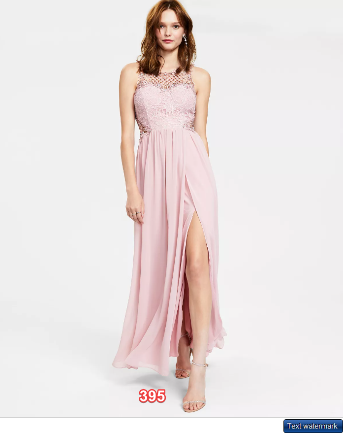 CITY STUDIOS Juniors' Dress Embellished Illusion Tulip Gown Pink 7 Girl's Prom