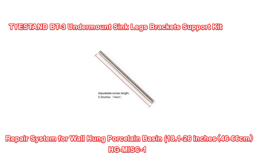TYESTAND BT-3 Undermount Sink Legs Brackets Support Kit for Bathroom Wall Mount