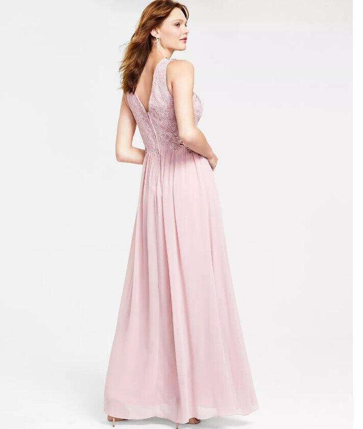 CITY STUDIOS Juniors' Dress Embellished Illusion Tulip Gown Pink 7 Girl's Prom