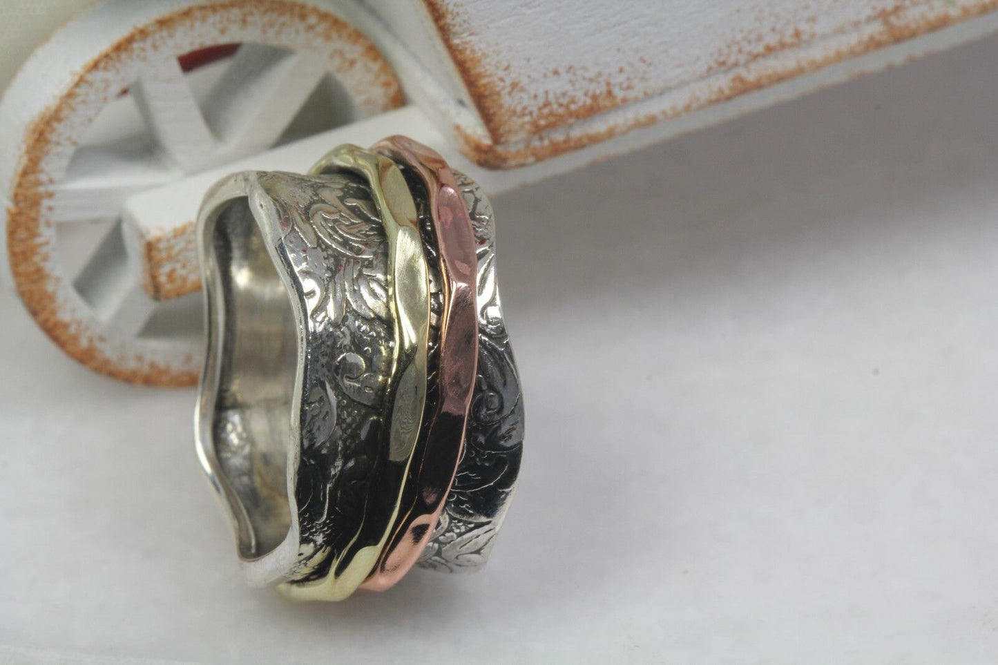 925 Solid Sterling Silver Spinner Ring Rose Gold Spinner Ring Gold Spinner Ring