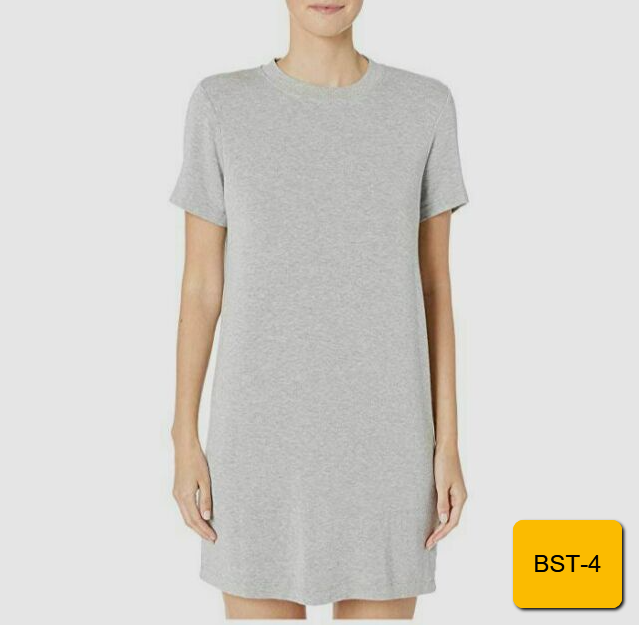BLDWN Women's Shirt Dress Gray Leah Crewneck Short Sleeve T-shirt Dress Size L