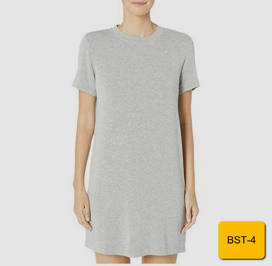 BLDWN Women's Shirt Dress Gray Leah Crewneck Short Sleeve T-shirt Dress Size L