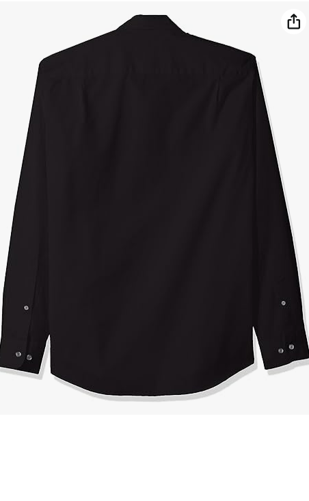 Amazon Essentials Men's Slim-Fit Long-Sleeve Poplin Shirt Black M