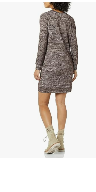 Daily Ritual Women's Cozy Knit Relaxed-Fit Long-Sleeve Raglan Sweatshirt Dress L