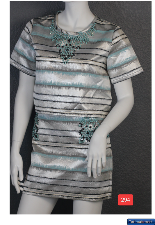 Black-Collection Prom Party Evening Embellished Turquoise 2 pc Women's Dress L