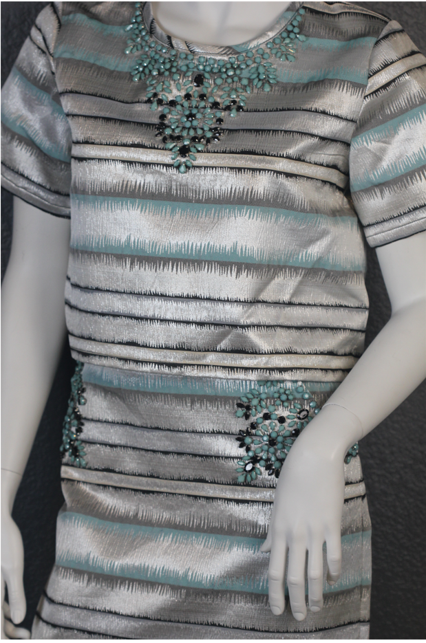 Black-Collection Prom Party Evening Embellished Turquoise 2 pc Women's Dress L