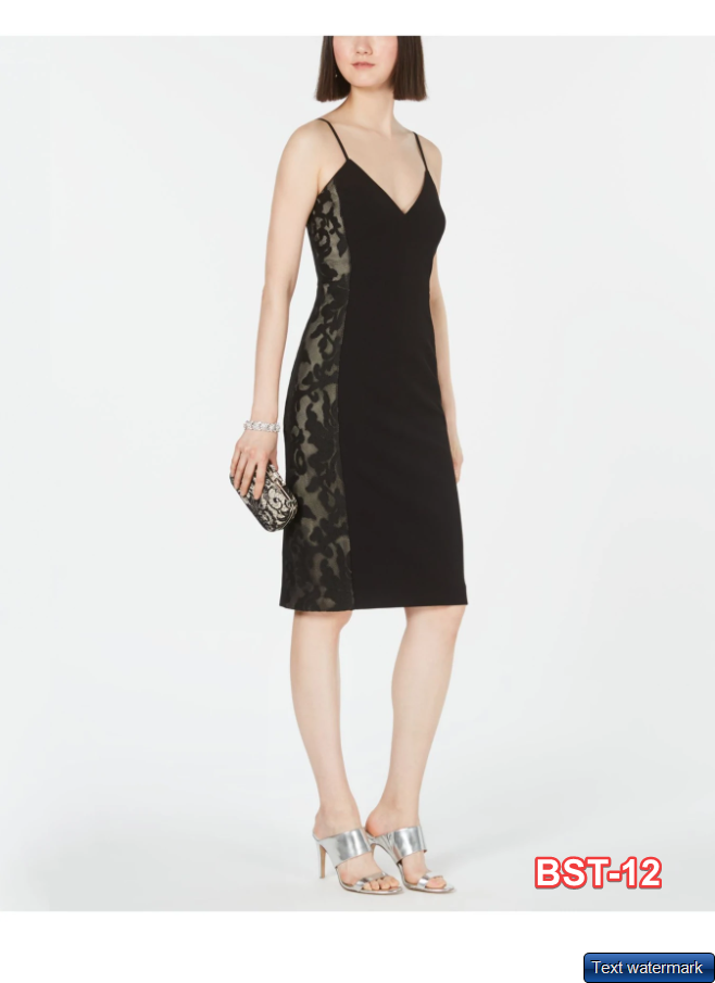 VINCE CAMUTO Women's Dress Sleeveless Knee Length Body Con Cocktail Dress Blk 4