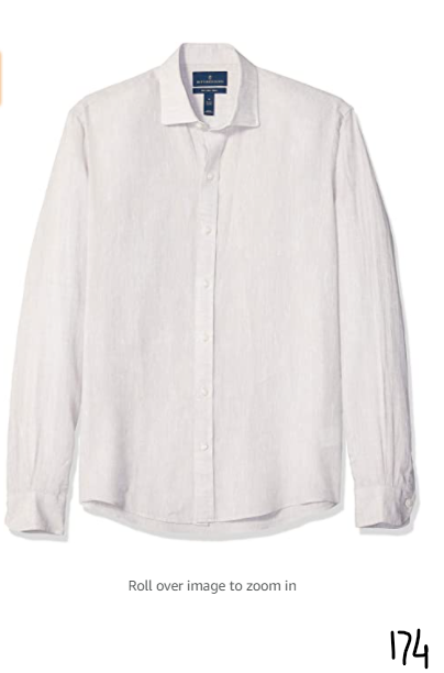 Buttoned Down Men's Slim Fit Casual Linen Cotton Shirt, Khaki Chambray, Large