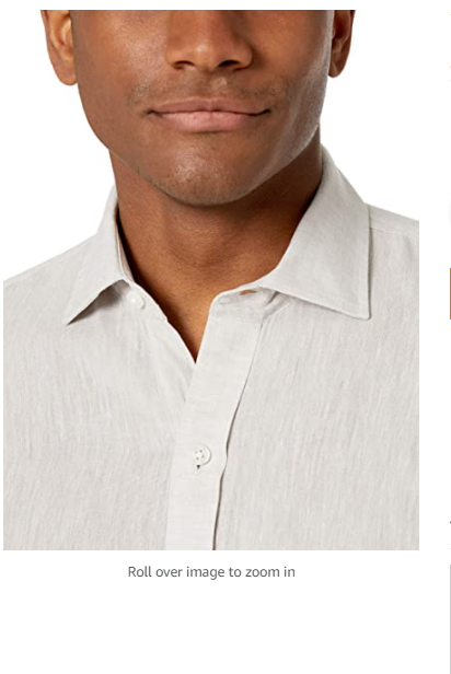 Buttoned Down Men's Slim Fit Casual Linen Cotton Shirt, Khaki Chambray, Large