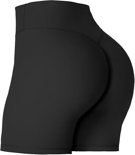 Sunzel Women's Biker Gym Shorts Hidden Butt Scrunch High Waisted Butt Lift, 6" S