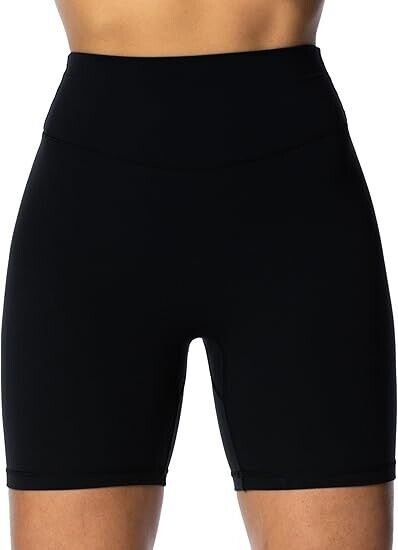 Sunzel Women's Biker Gym Shorts Hidden Butt Scrunch High Waisted Butt Lift, 6" S