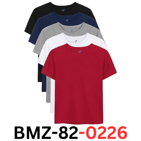 YERIOK 5 Pack Boys Shirts Short Sleeve Cotton T-Shirts Kids Toddler 7-8 Yr Black