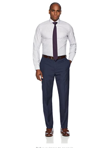 Buttoned Down Men's Tailored Fit Cutaway-Collar Grey Houndstooth Dress Shirt L