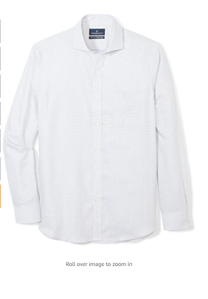 Buttoned Down Men's Tailored Fit Cutaway-Collar Grey Houndstooth Dress Shirt L