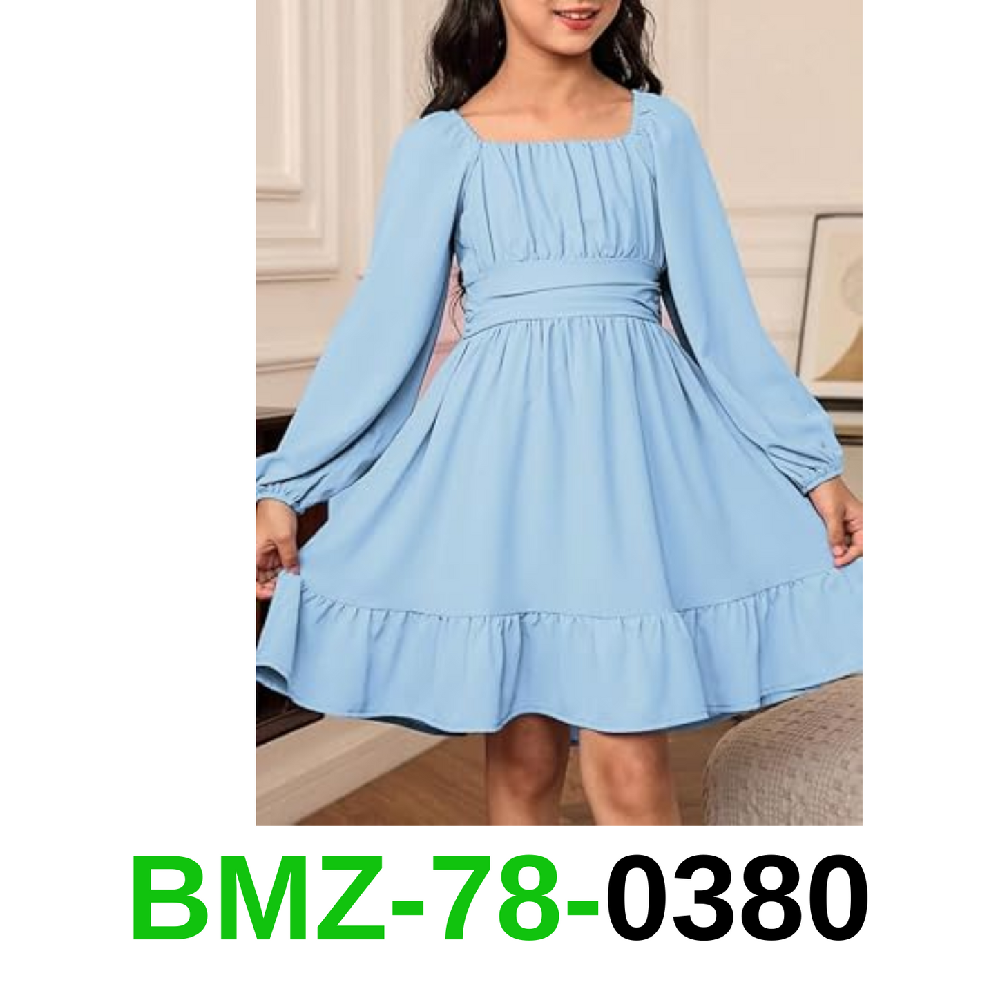 DOKOTOO KIDS Girls Long Sleeve Ruffle Hem Off Shoulder Dress Cute Square, 8-9y