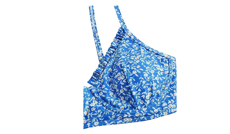 ZAFUL Women's Underwire Bikini Floral High Leg Bikini Set V-Wired Two Piece, S