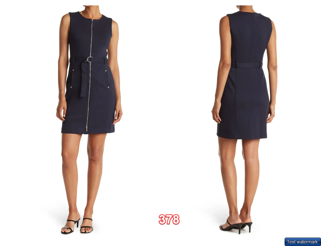 TOMMY HILFIGER Women's Dress Pique Zip Front Dress Navy 8 Mini Dress Short Dress
