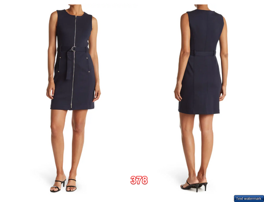 TOMMY HILFIGER Women's Dress Pique Zip Front Dress Navy 8 Mini Dress Short Dress