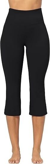 Sunzel Butterflycra High Waist Mini Flared Yoga Leggings for Women, 34" Black XS