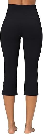 Sunzel Butterflycra High Waist Mini Flared Yoga Leggings for Women, 34" Black XS