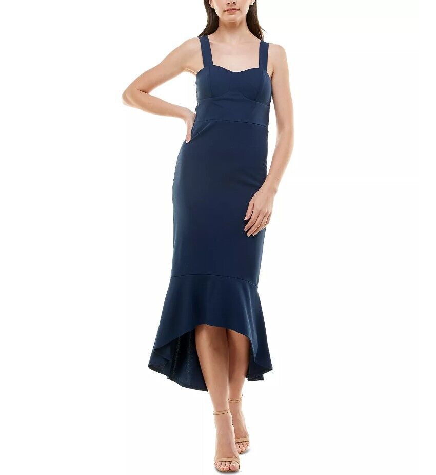 TRIXXI Juniors' High-Low Dress Navy 9 Junior Girl's Prom Dress Party Dress Gown