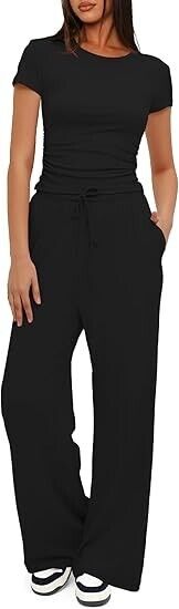 Darong Women Two Piece Outfits Lounge Tracksuit Sets~ Pullover Tops and Pants, L