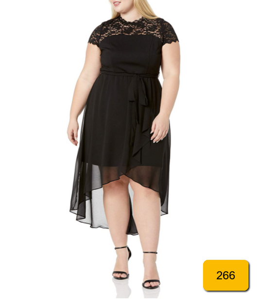 City Chic Women's Dress Apparel Womens Dress Spot Flock Black XXL Designer Dress