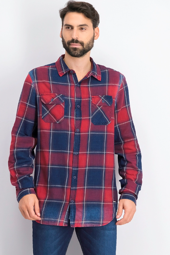Buffalo David Bitton mens sidope shirt biking red L
