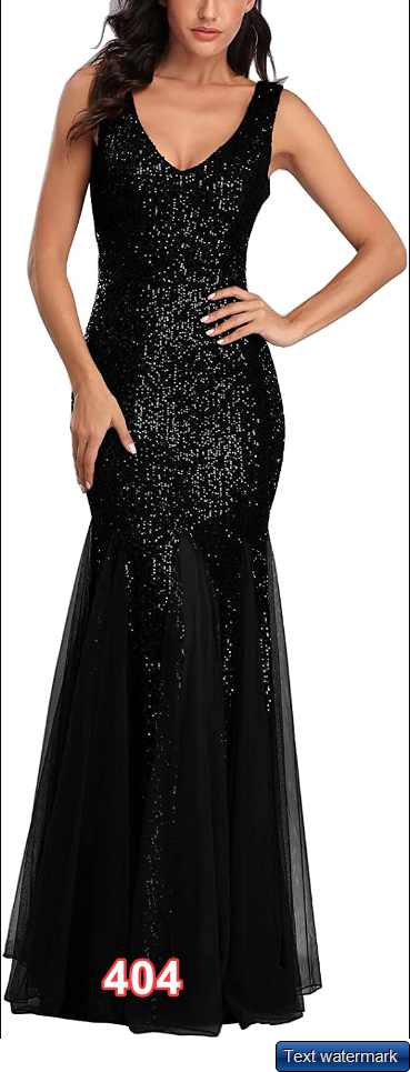 A ARFAR Women Sequin Dress Tulle Party Dress for Women Sexy V-Neck Formal Dress