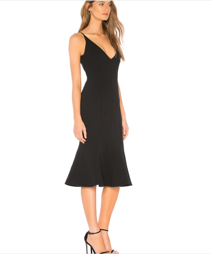 aijek Camille Bonded Fit Flare Dress US Sz 2-4 aijek Women's Designer Dress Blk