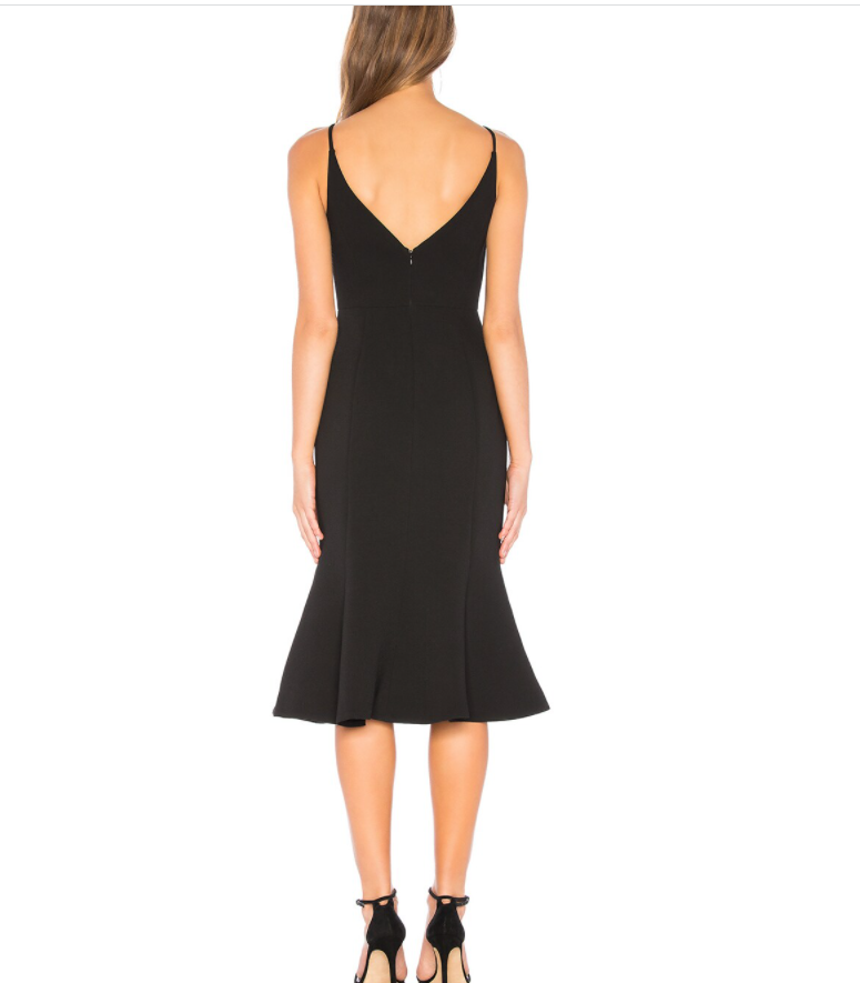 aijek Camille Bonded Fit Flare Dress US Sz 2-4 aijek Women's Designer Dress Blk
